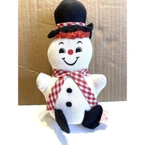 Vintage Knickerbocker Snowman Toy Stuffed Christmas Decoration